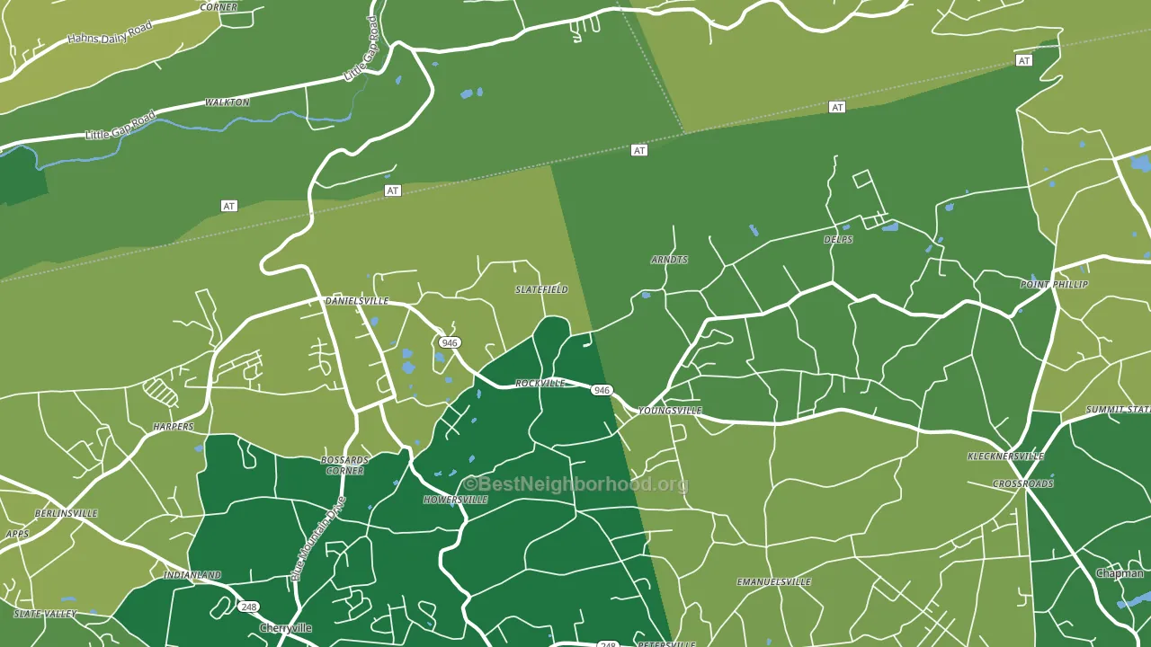 Danielsville, PA block-group voter-turnout map