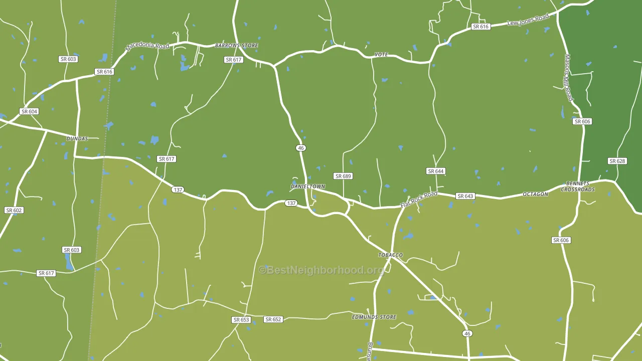 Danieltown, VA block-group voter-turnout map