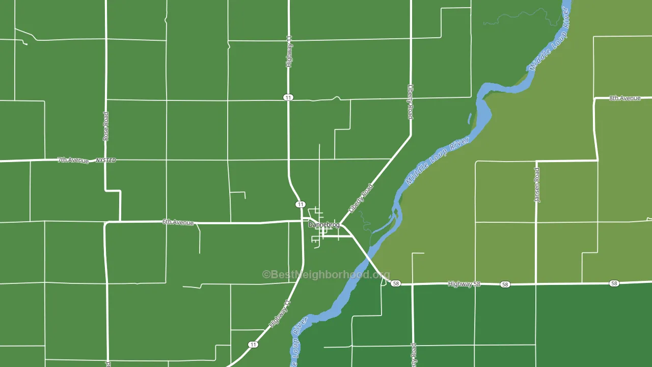 Dannebrog, NE block-group voter-turnout map