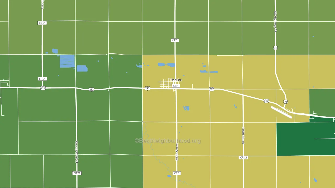 Danube, MN block-group voter-turnout map