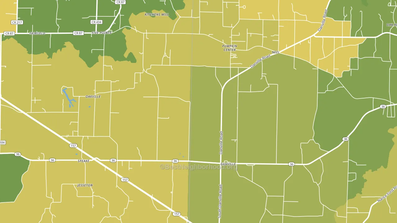 Danville, AL block-group voter-turnout map