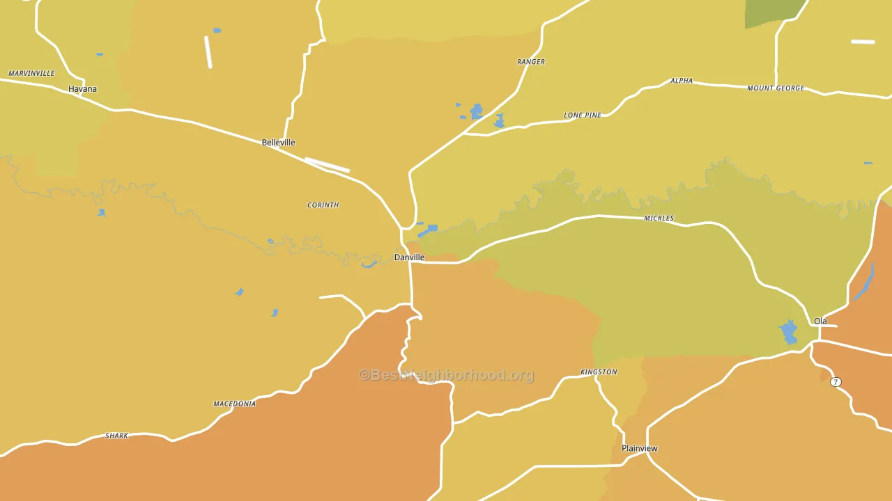 Danville, AR block-group voter-turnout map