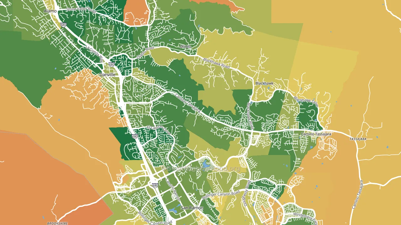 Danville, CA block-group voter-turnout map