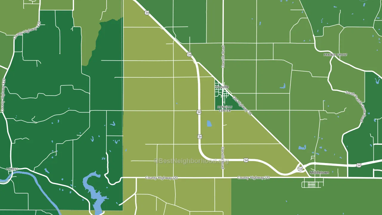 Danville, IA block-group voter-turnout map