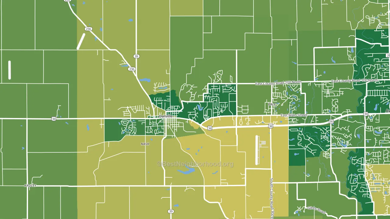 Danville, IN block-group voter-turnout map