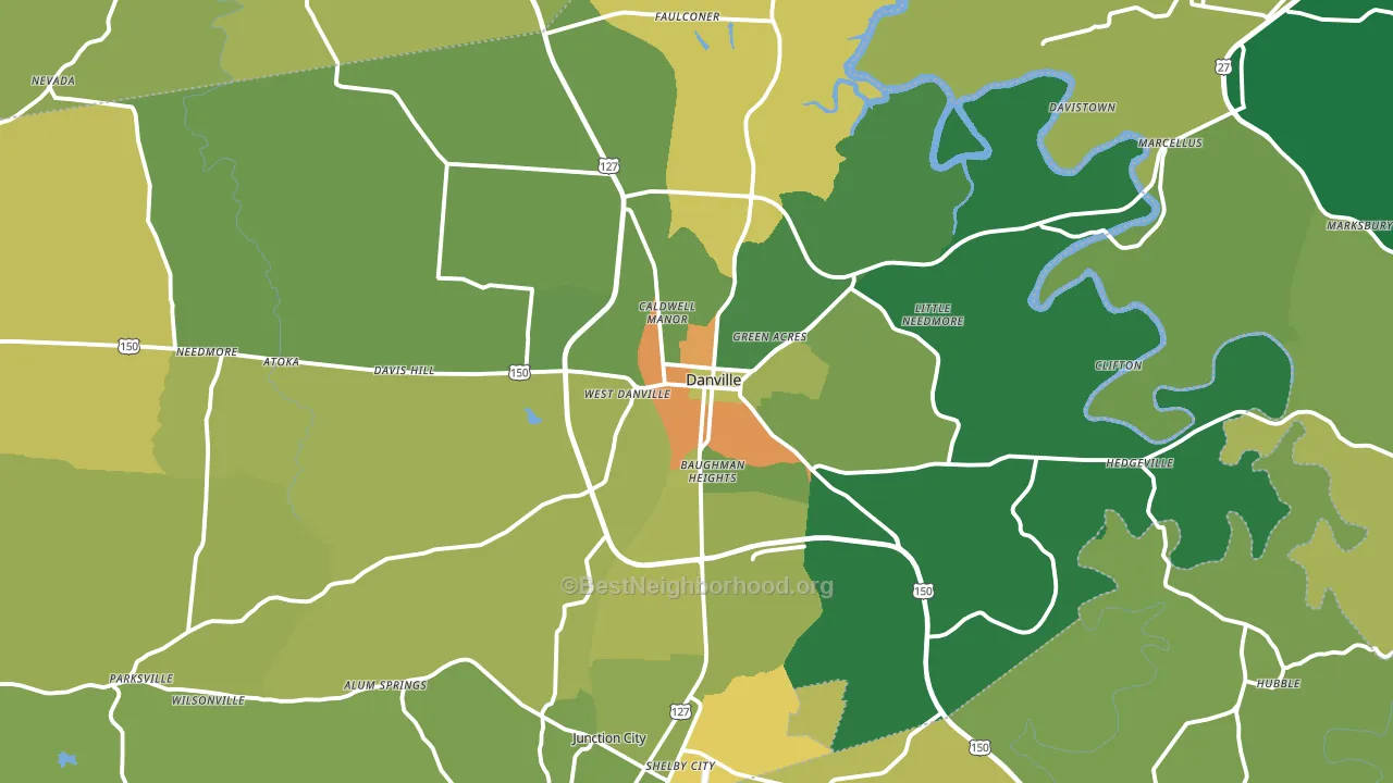 Danville, KY block-group voter-turnout map