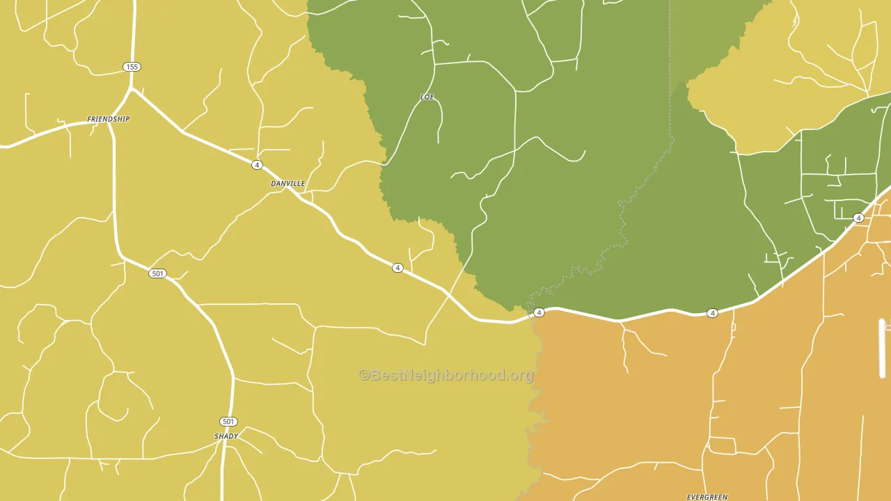 Danville, LA block-group voter-turnout map