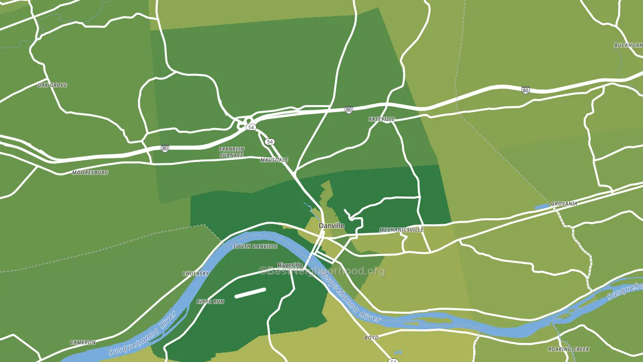 Danville, PA block-group voter-turnout map