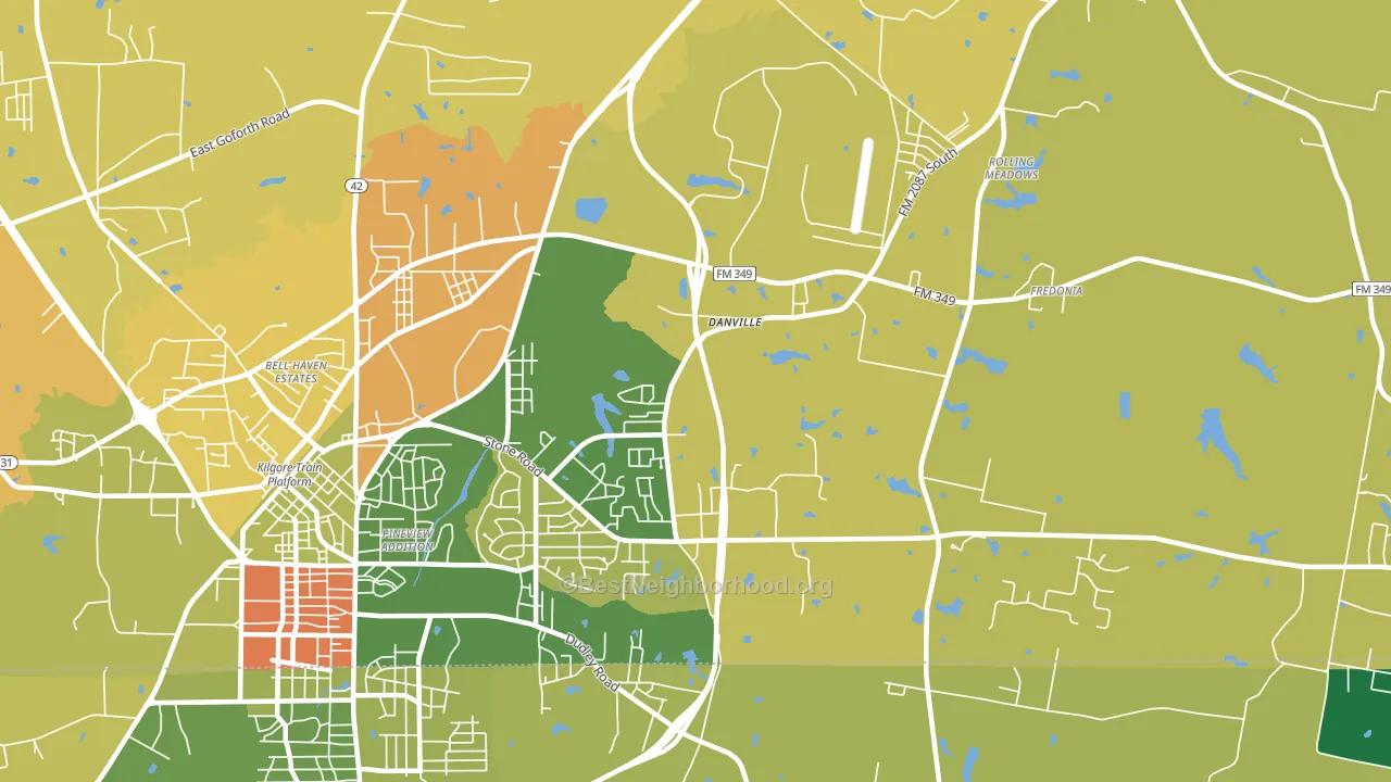 Danville, TX block-group voter-turnout map