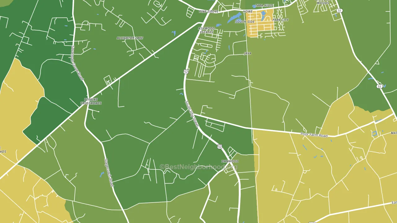 Danwood, SC block-group voter-turnout map