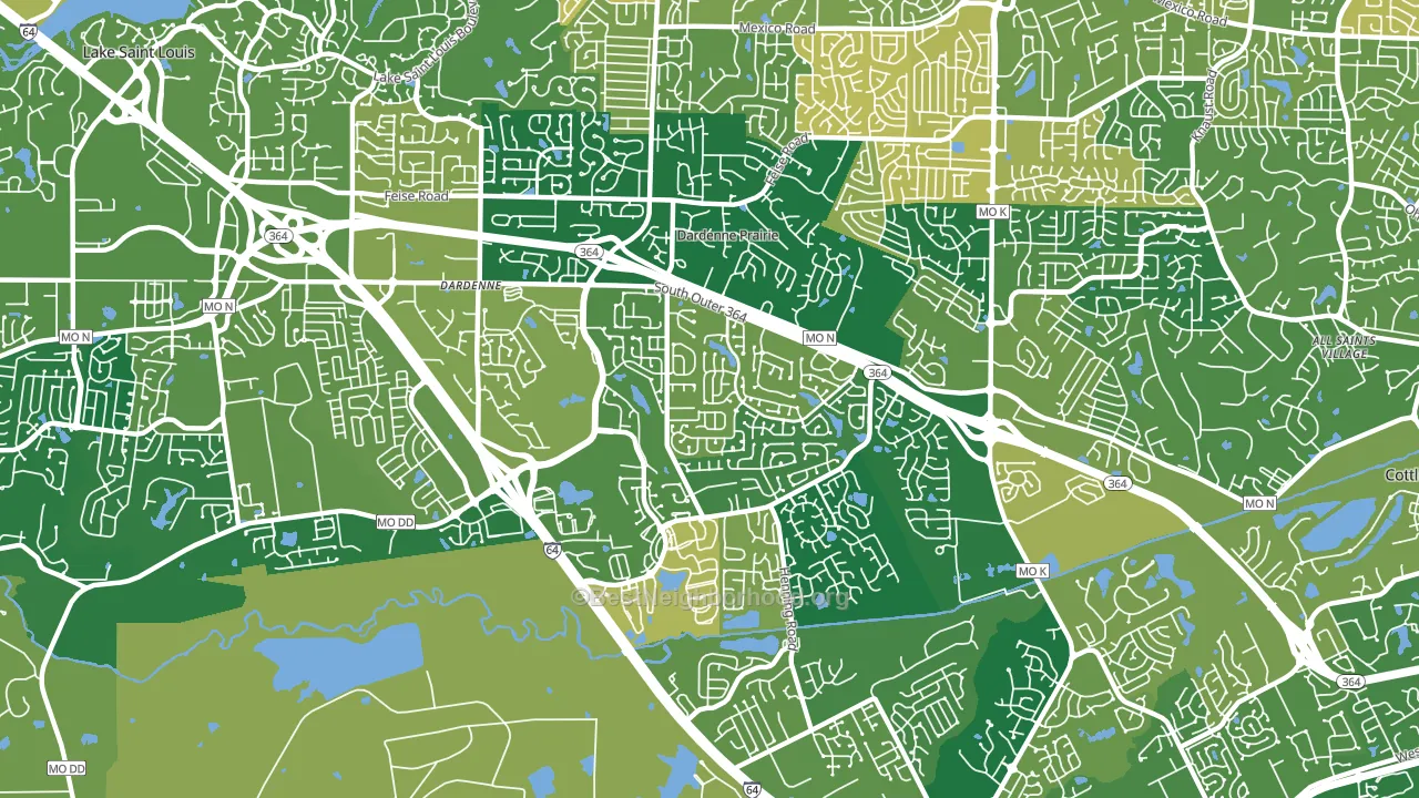 Dardenne Prairie, MO block-group voter-turnout map