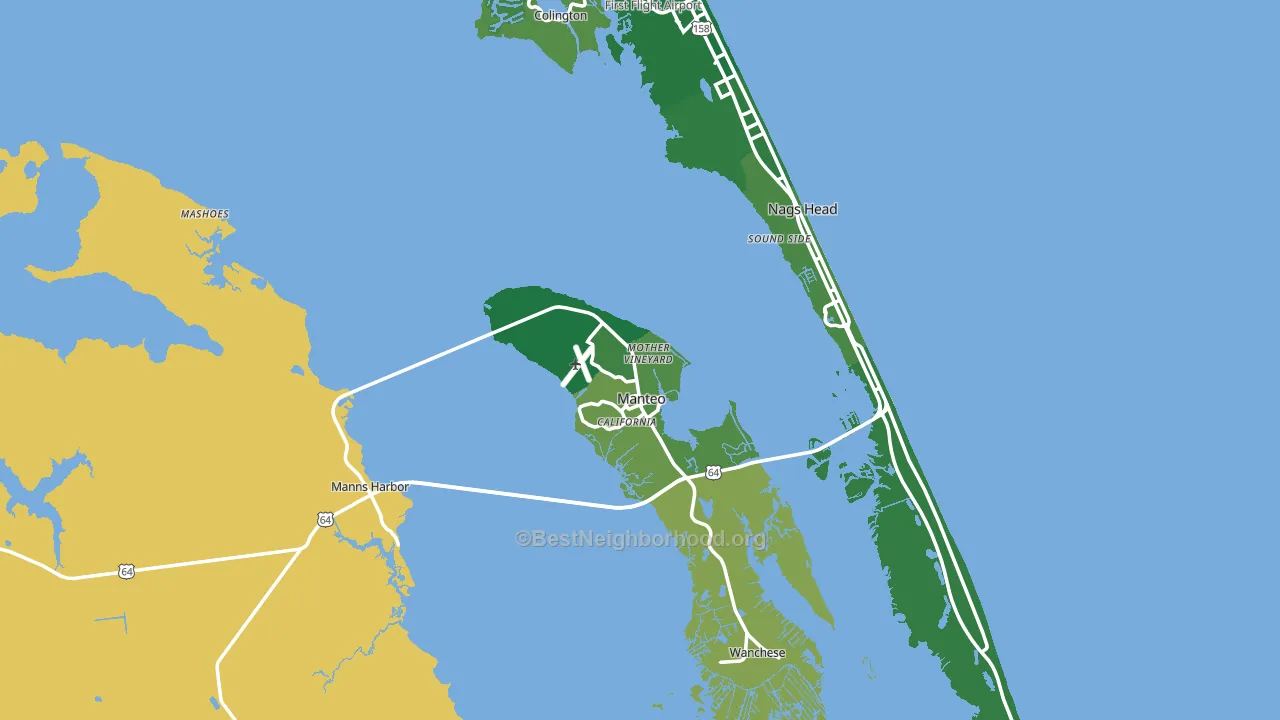 Dare County, NC block-group voter-turnout map