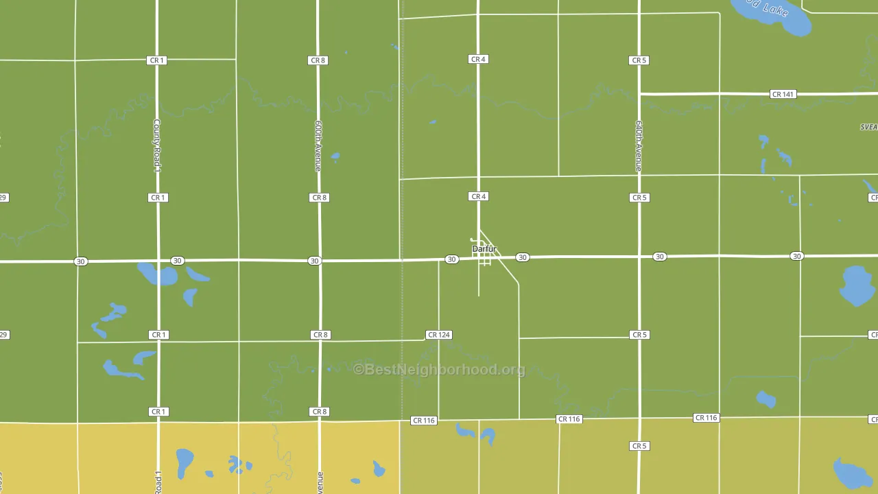Darfur, MN block-group voter-turnout map