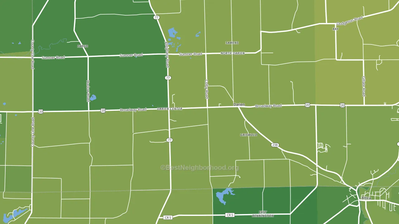 Darien Center, NY block-group voter-turnout map
