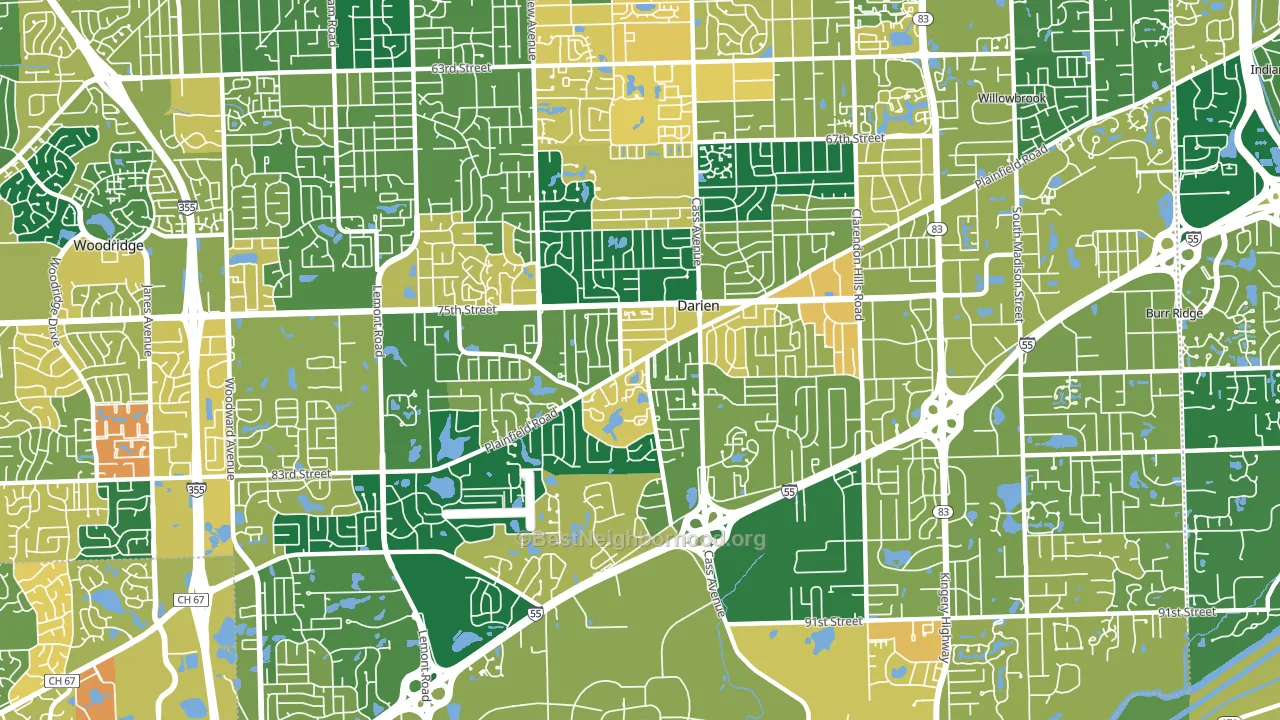 Darien, IL block-group voter-turnout map