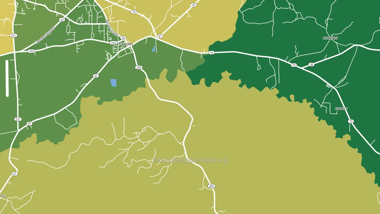Darlington, AL block-group voter-turnout map