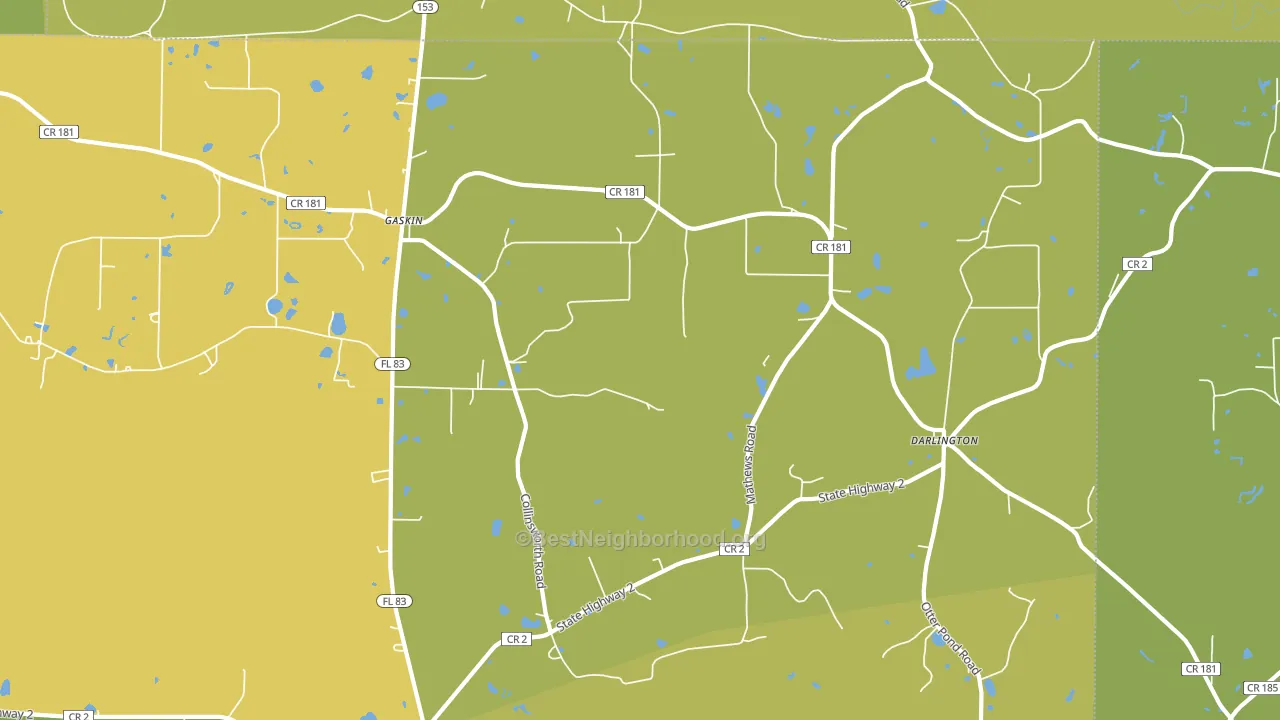 Darlington, FL block-group voter-turnout map