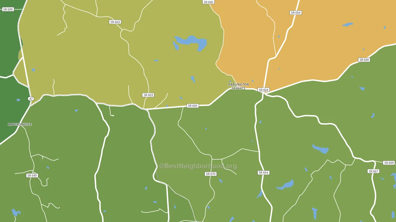 Darlington Heights, VA block-group voter-turnout map