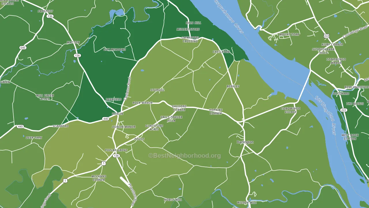 Darlington, MD block-group voter-turnout map
