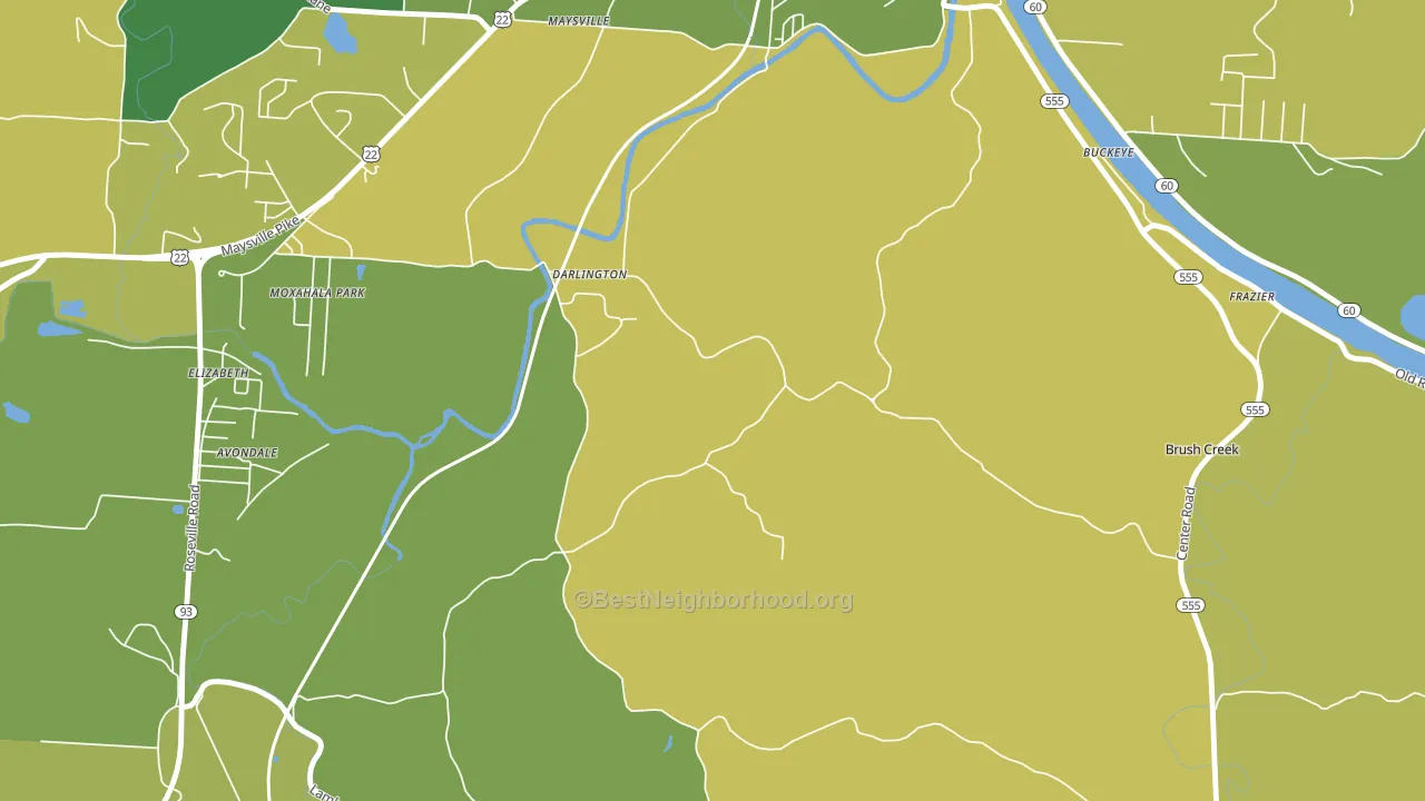 Darlington, OH block-group voter-turnout map