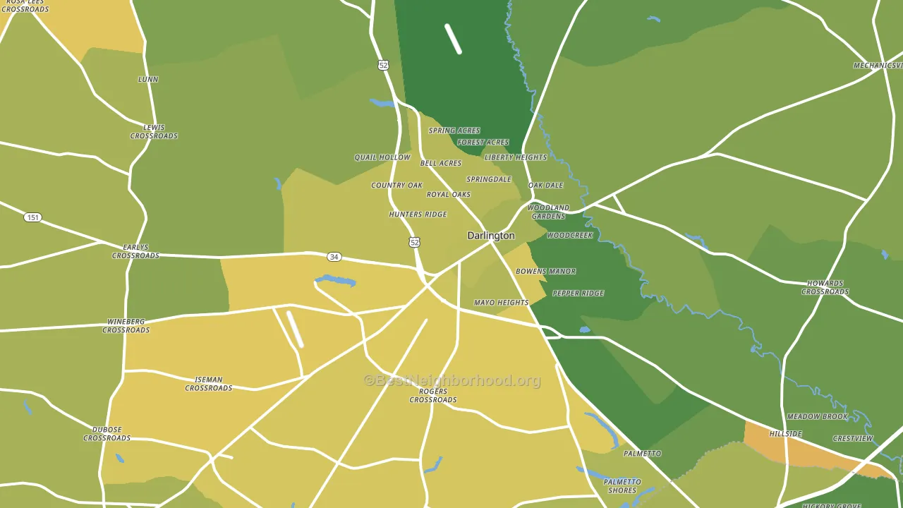 Darlington, SC block-group voter-turnout map