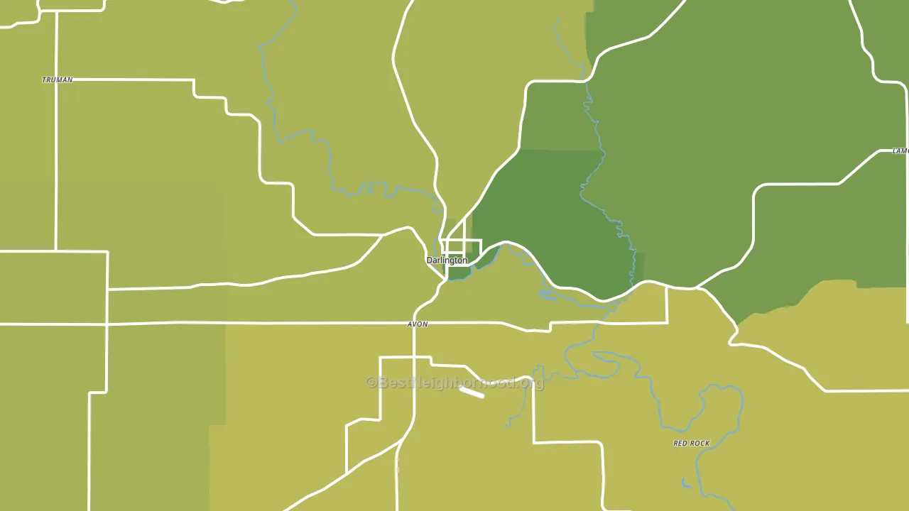 Darlington, WI block-group voter-turnout map
