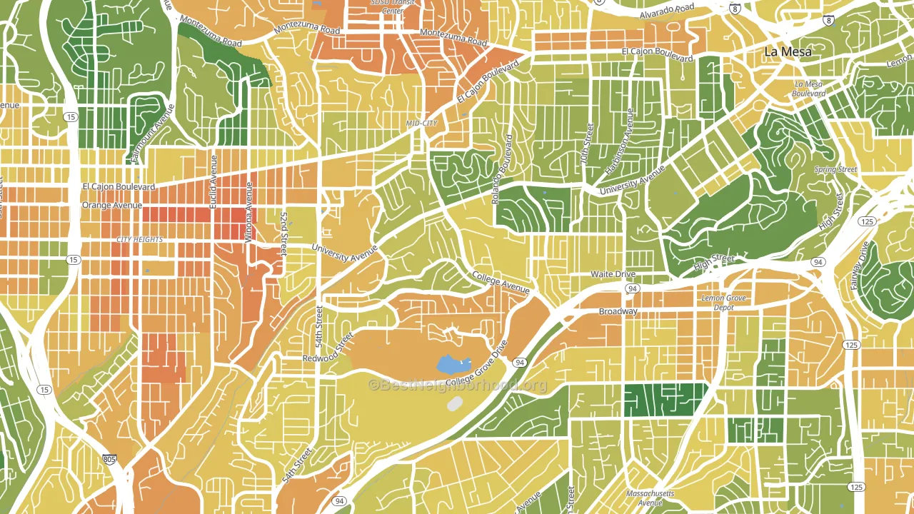 Darnall, San Diego, CA block-group voter-turnout map