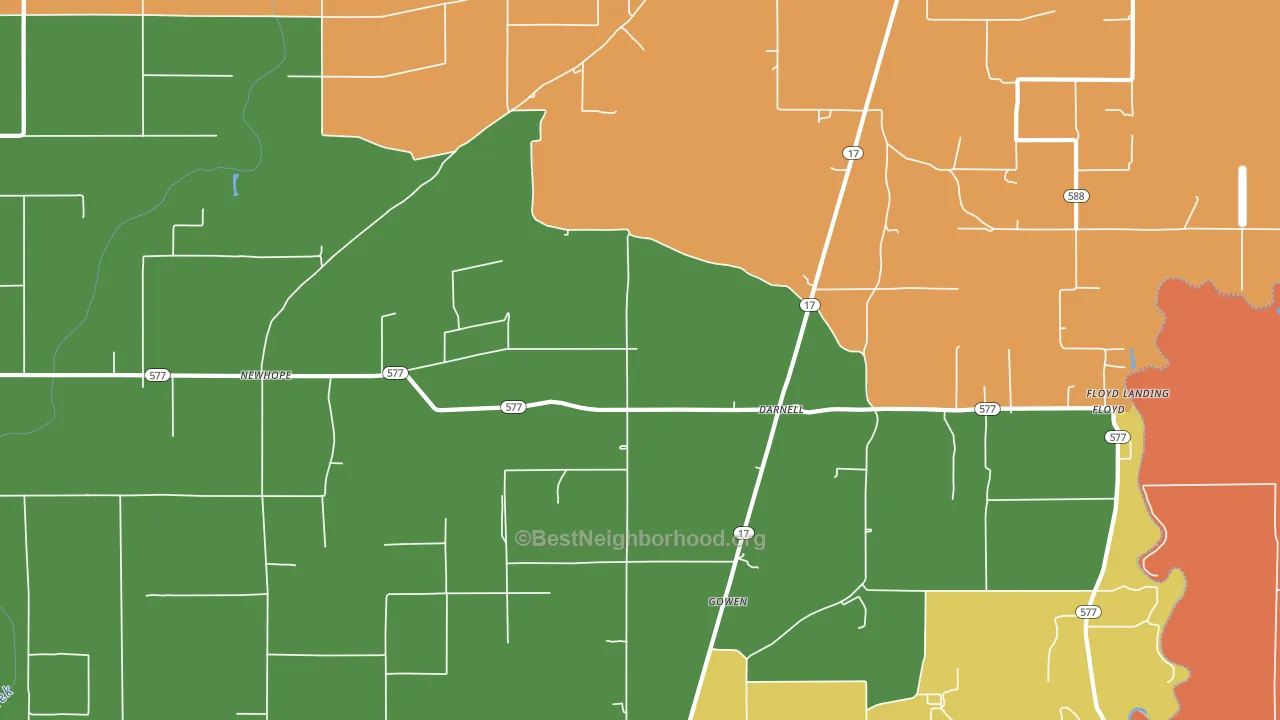 Darnell, LA block-group voter-turnout map