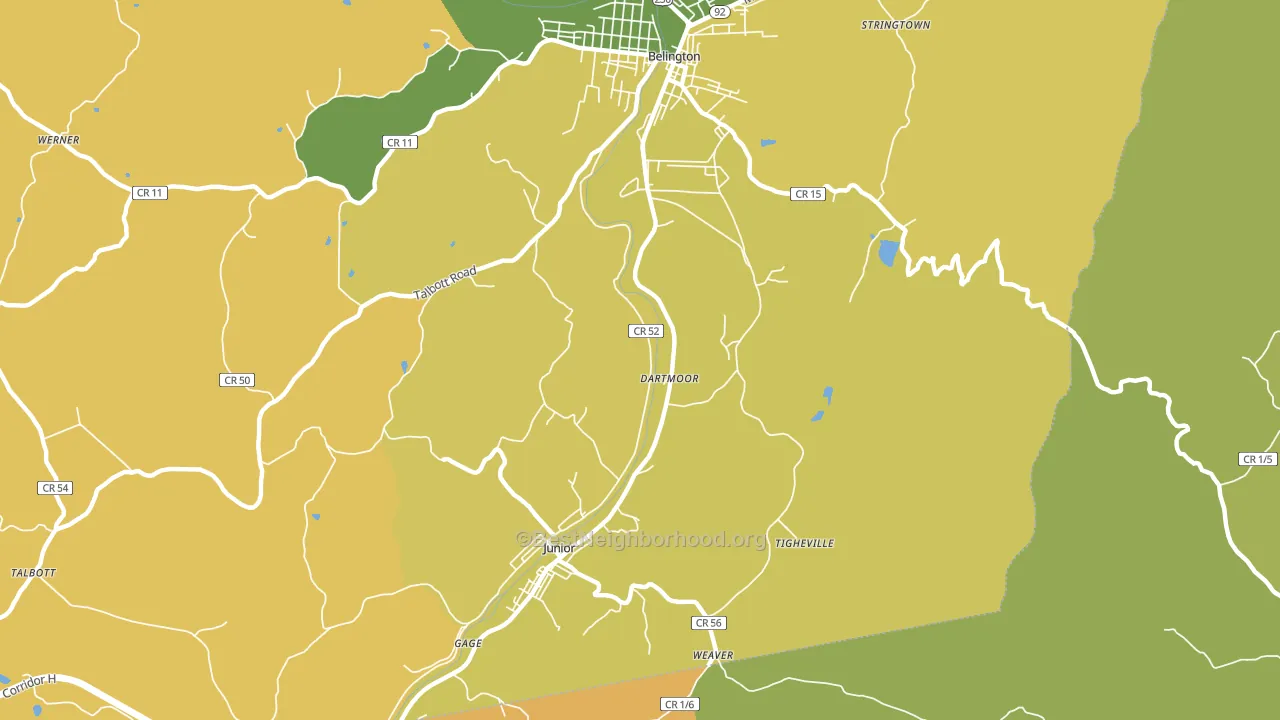 Dartmoor, WV block-group voter-turnout map