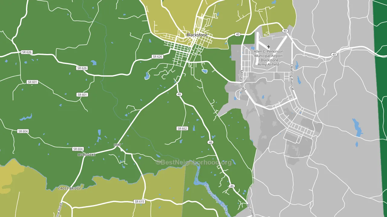 Darvills, VA block-group voter-turnout map