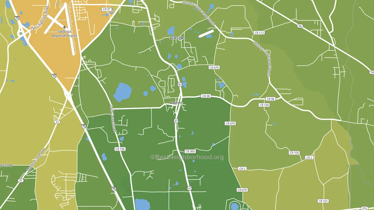 Dasher, GA block-group voter-turnout map