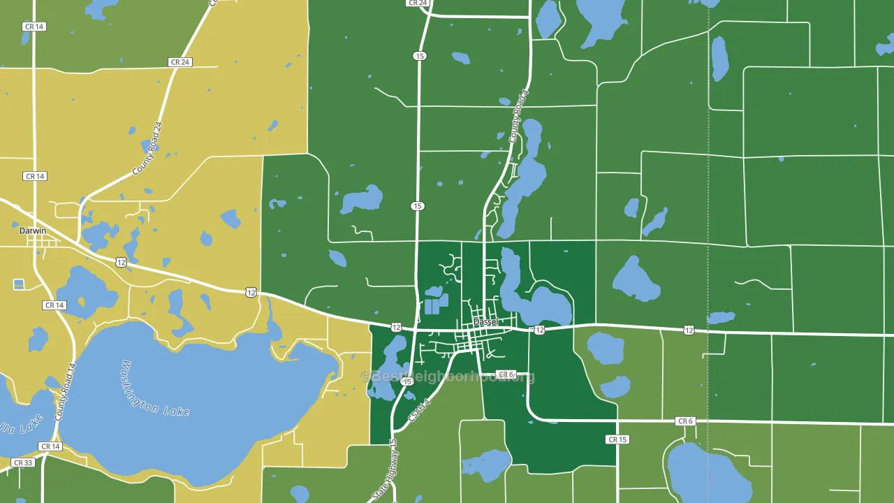 Dassel, MN block-group voter-turnout map