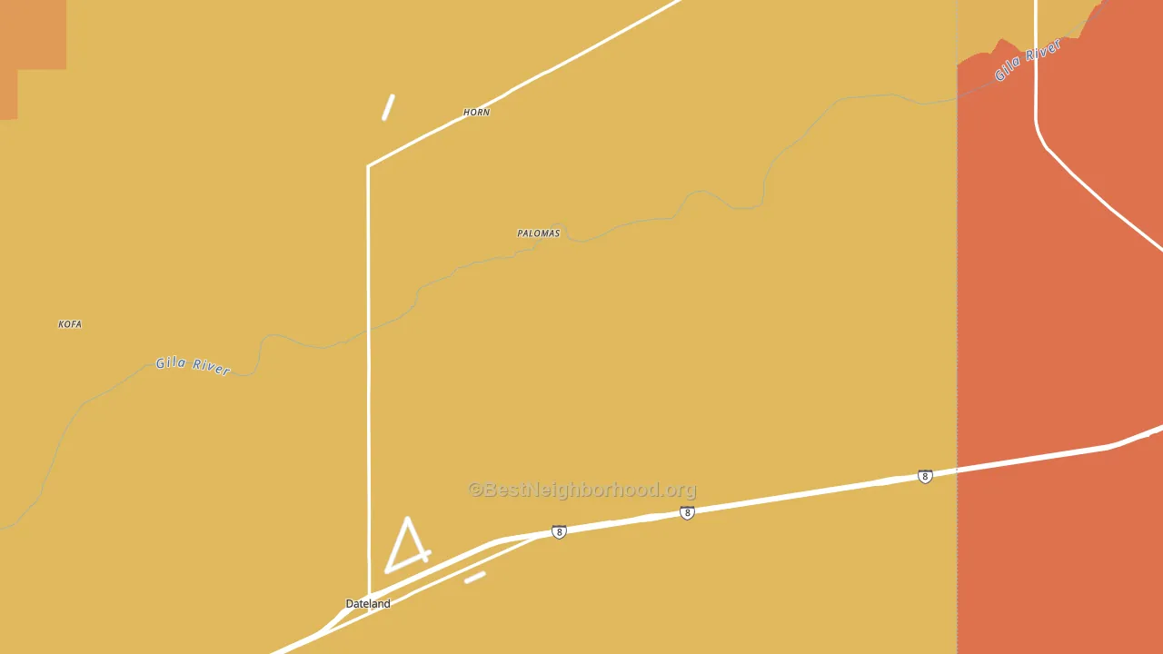 Dateland, AZ block-group voter-turnout map