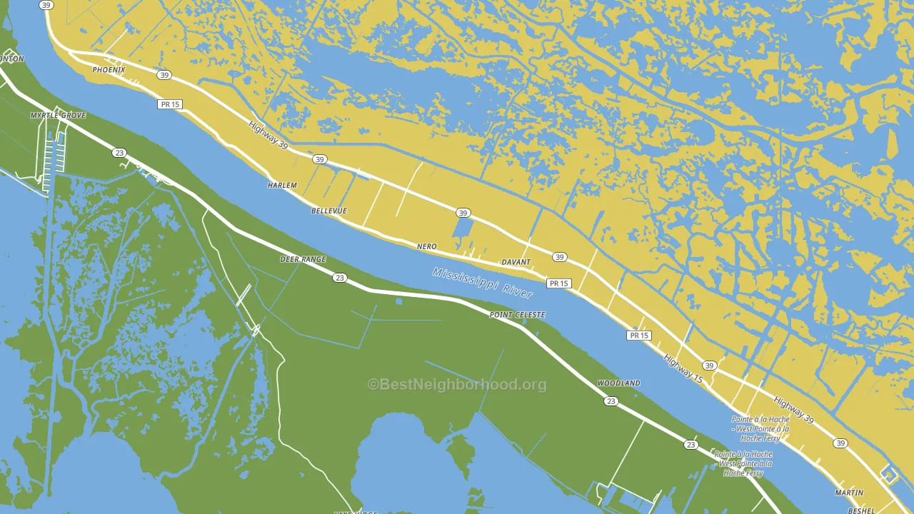 Davant, LA block-group voter-turnout map