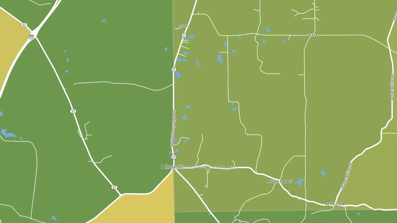 Davenport, AL block-group voter-turnout map
