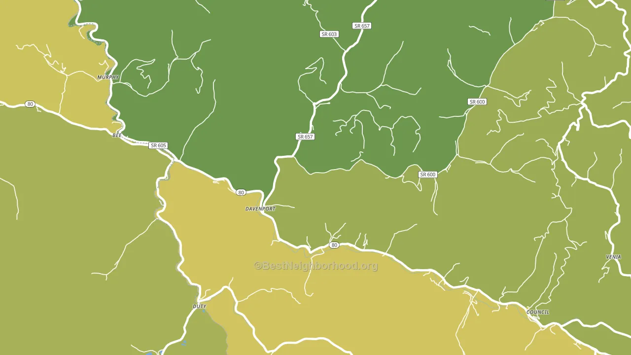 Davenport, VA block-group voter-turnout map