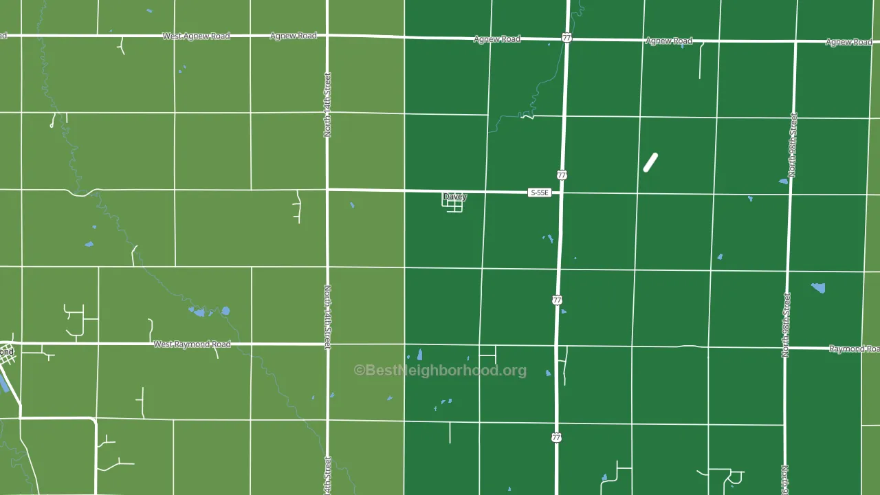 Davey, NE block-group voter-turnout map