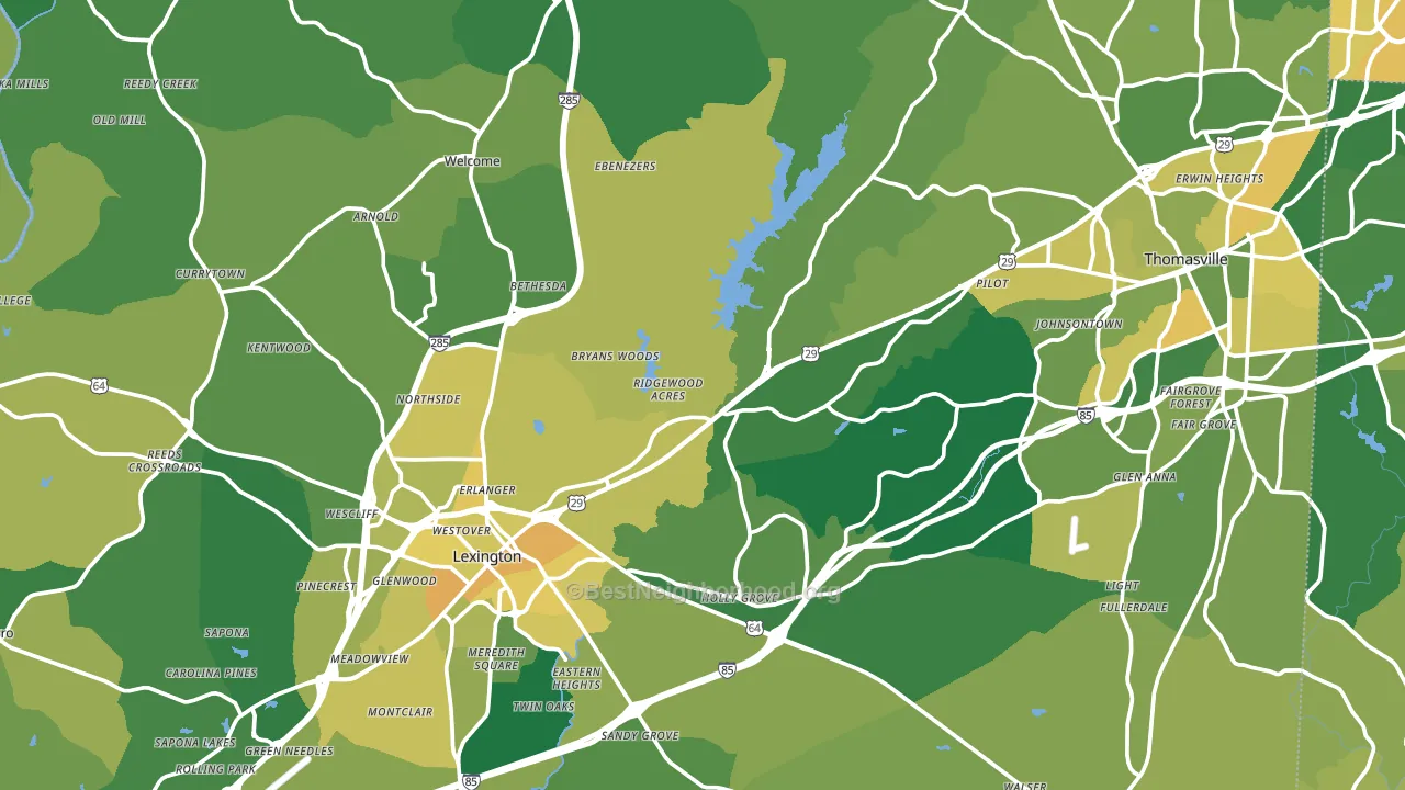 Davidson County, NC block-group voter-turnout map