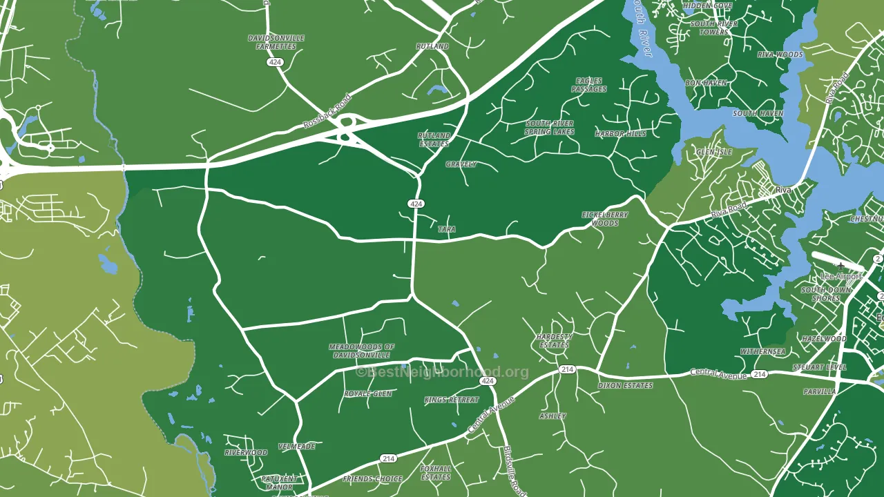 Davidsonville, MD block-group voter-turnout map