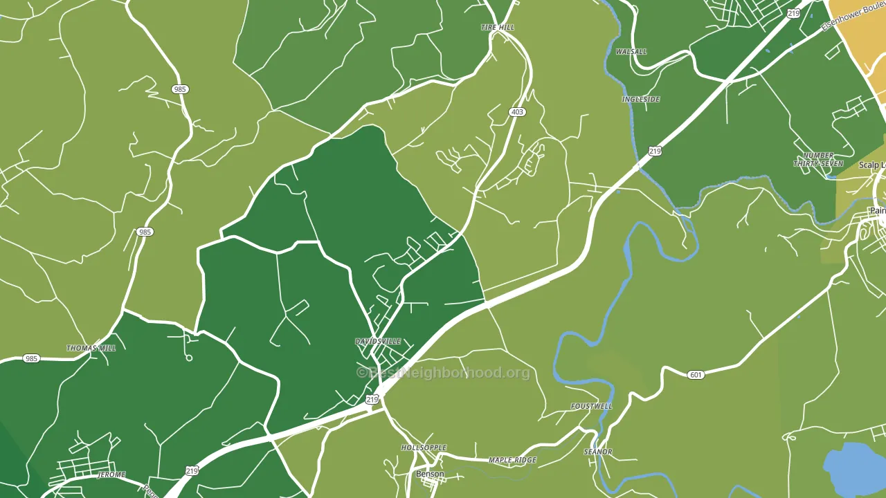Davidsville, PA block-group voter-turnout map