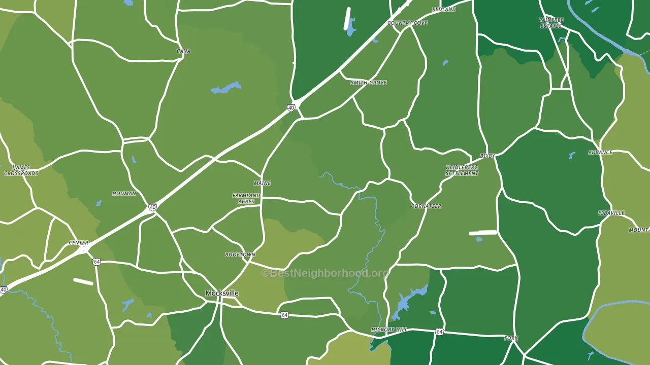 Davie County, NC block-group voter-turnout map