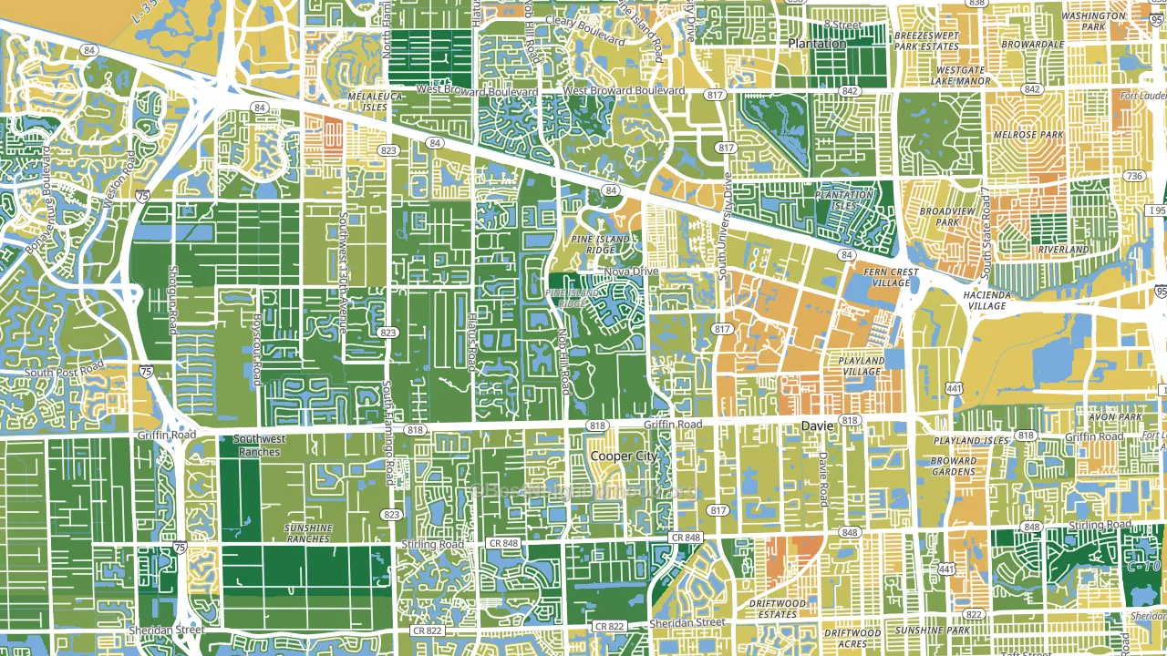 Davie, FL block-group voter-turnout map