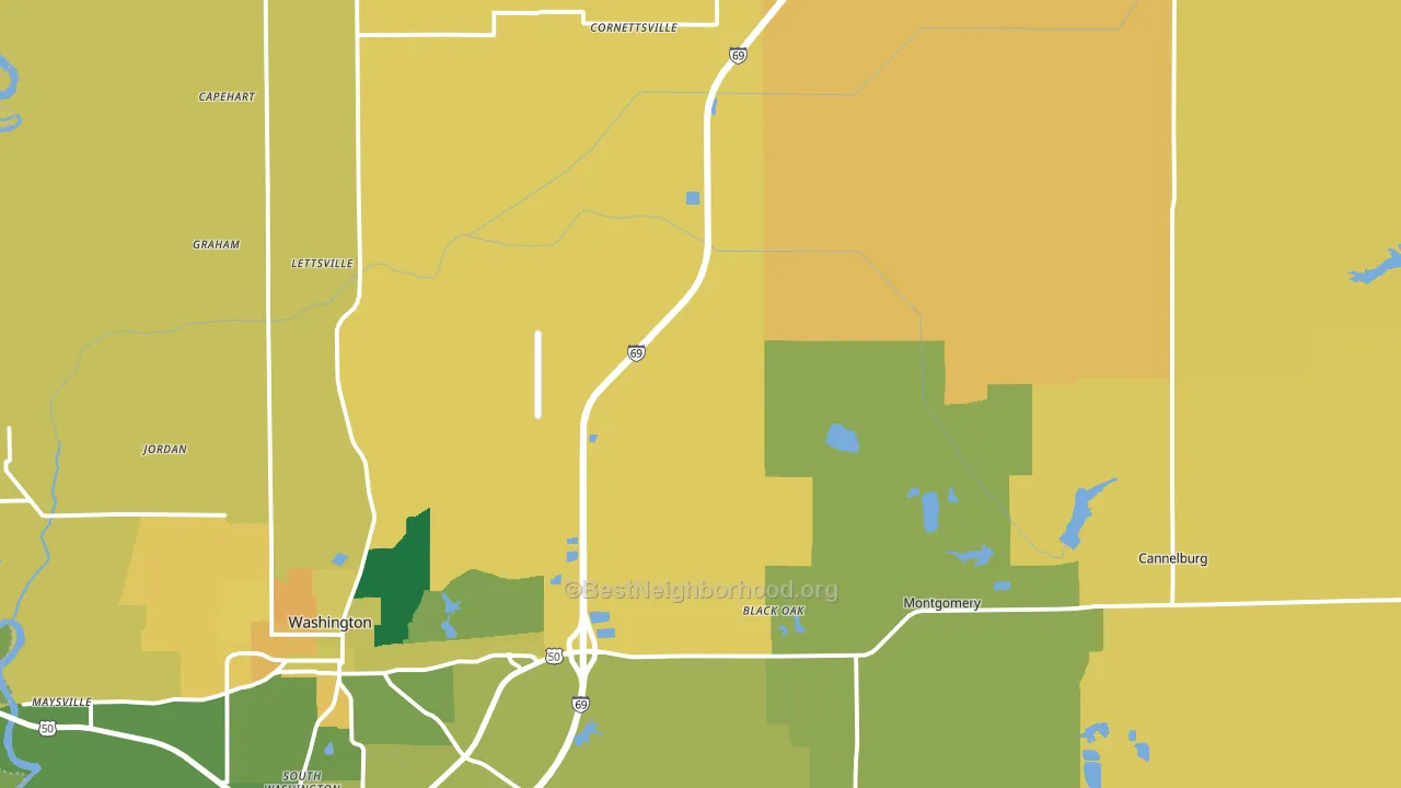 Daviess County, IN block-group voter-turnout map