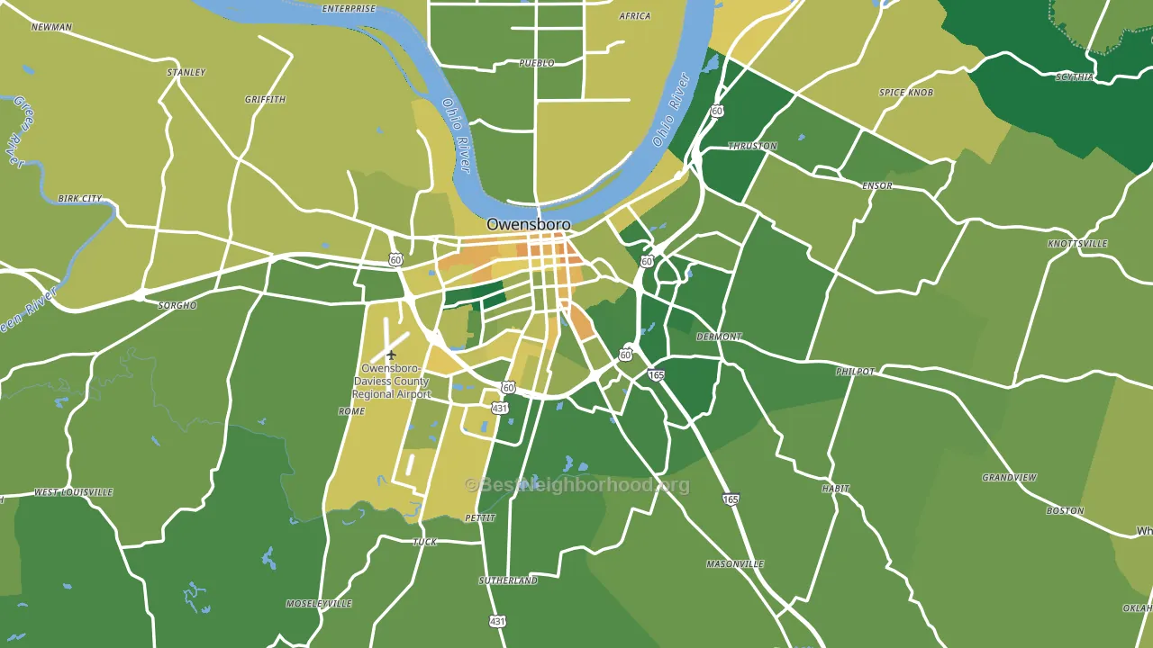 Daviess County, KY block-group voter-turnout map