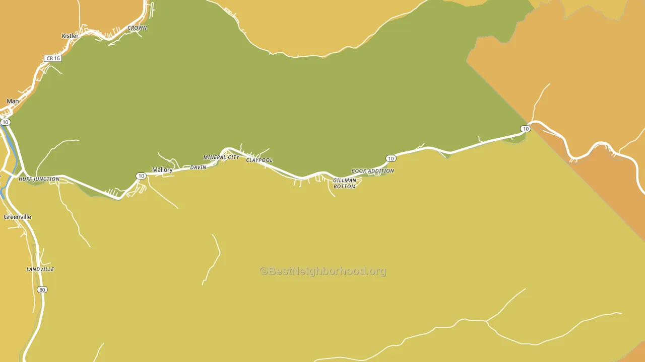Davin, WV block-group voter-turnout map