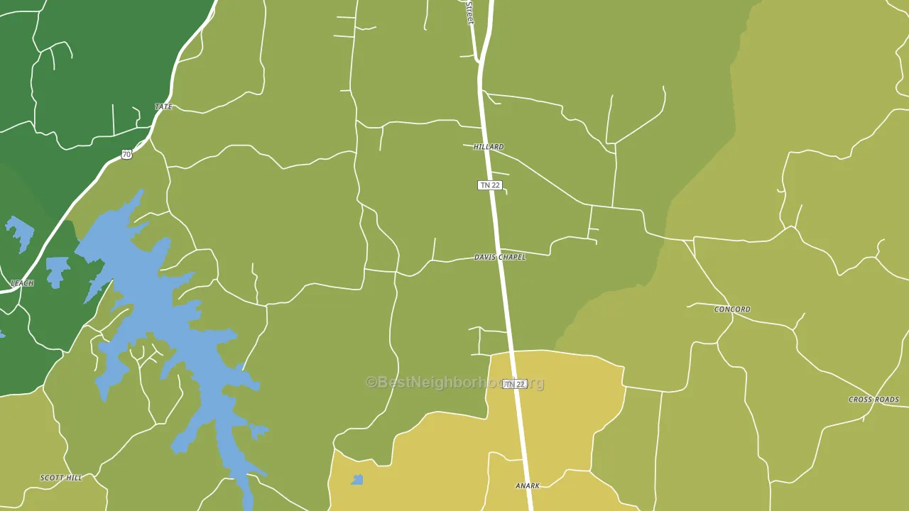Davis Chapel, TN block-group voter-turnout map