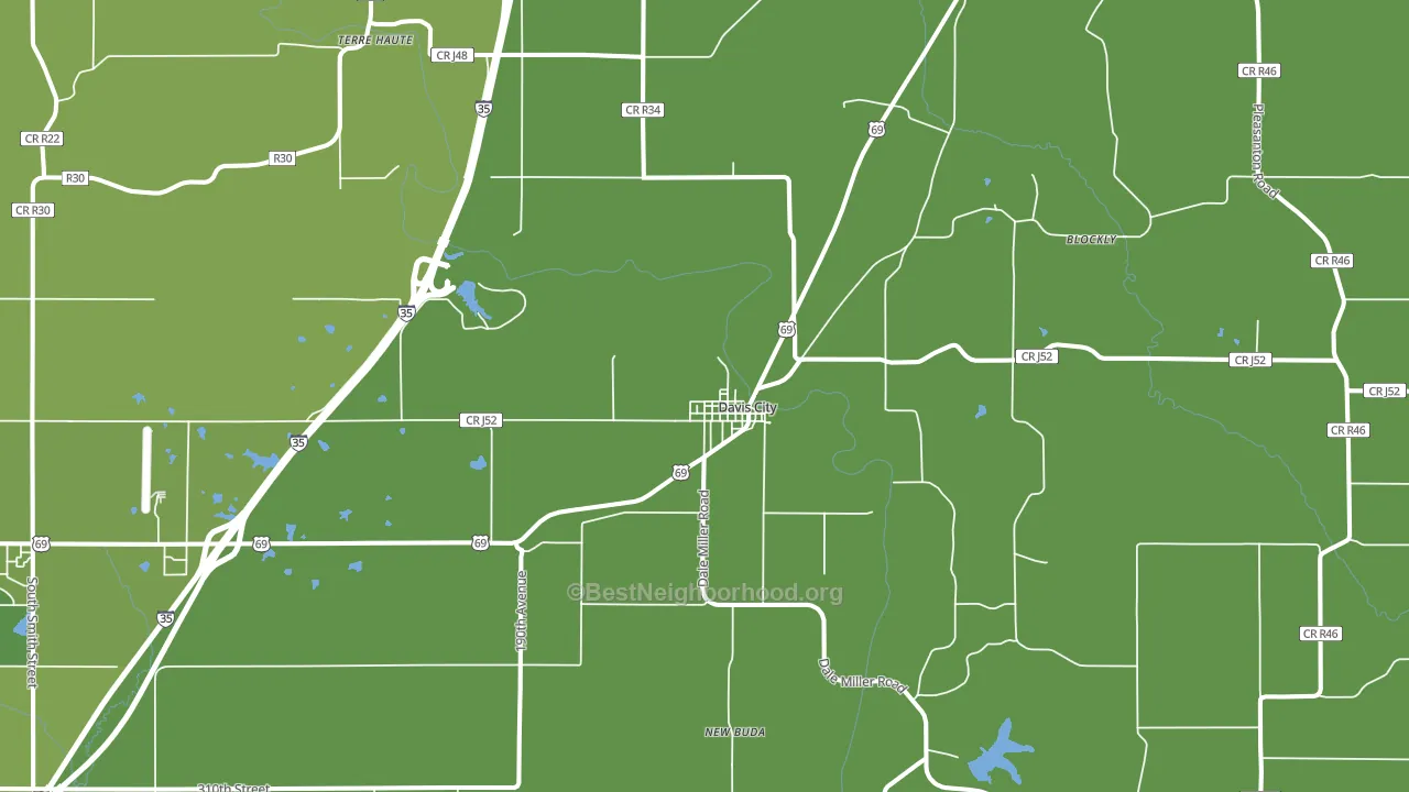 Davis City, IA block-group voter-turnout map