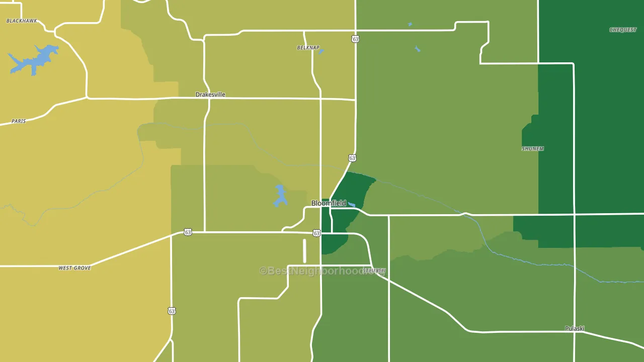 Davis County, IA block-group voter-turnout map