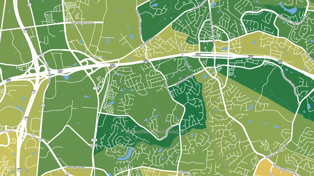 Davis Lake-Eastfield, Charlotte, NC block-group voter-turnout map