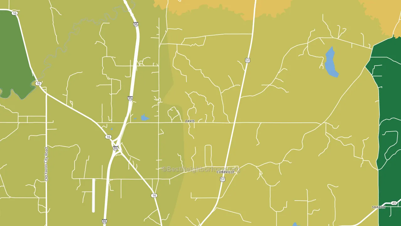 Davis, MS block-group voter-turnout map